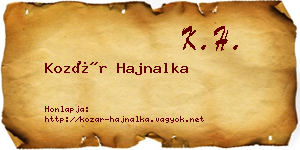 Kozár Hajnalka névjegykártya